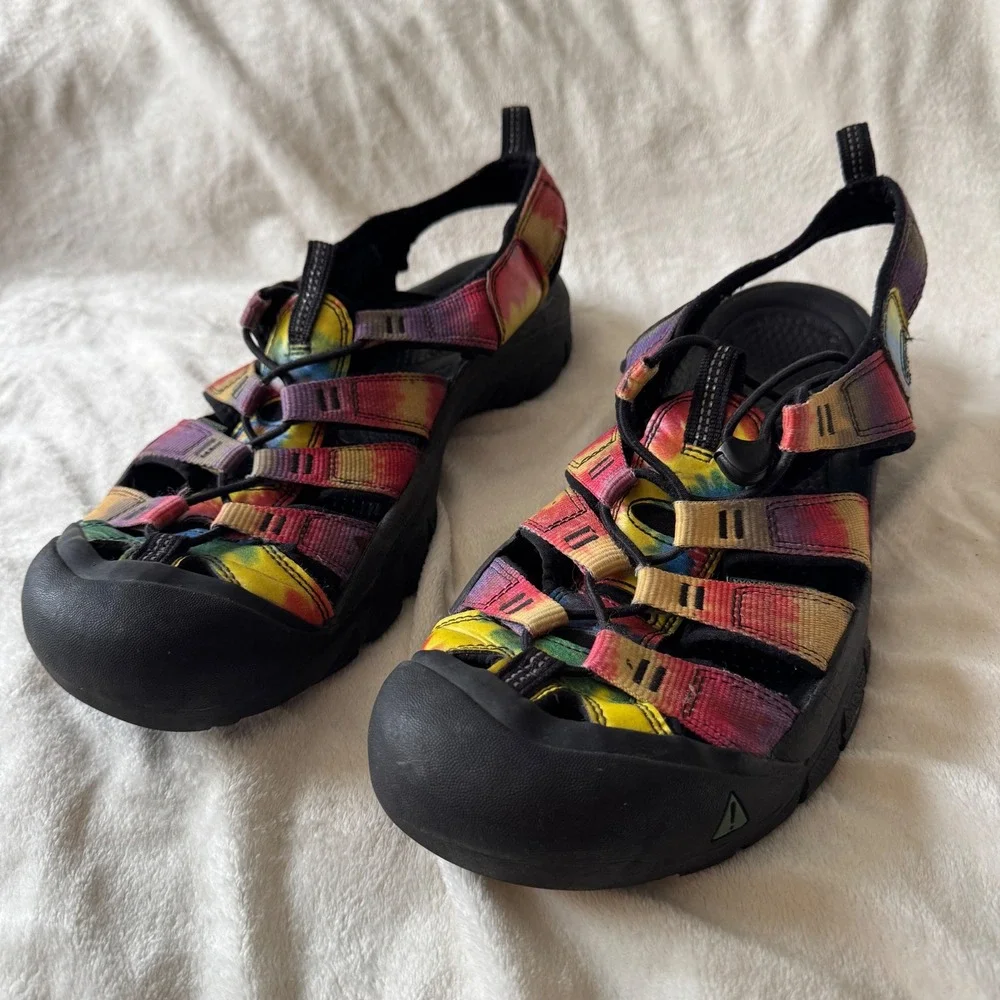 Keen Newport H2 Sandals 11.5 Mens Rainbow Tie Dye Waterproof Gorpcore Hiking